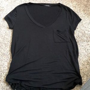 Plain black v-neck.